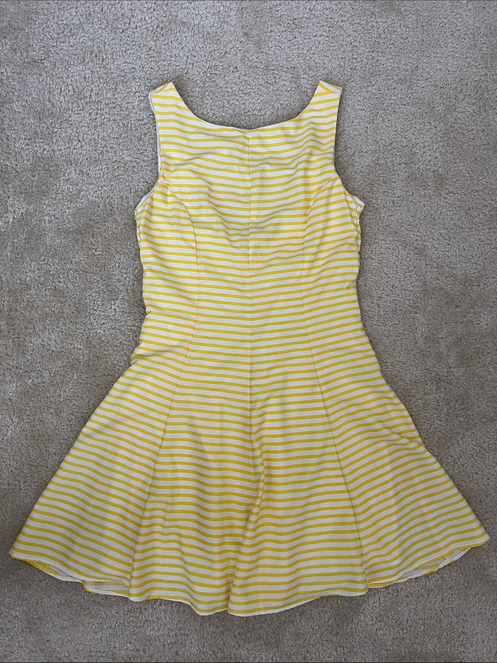 Zara Sleeveless Yellow Striped Fit-and-Flare Dress